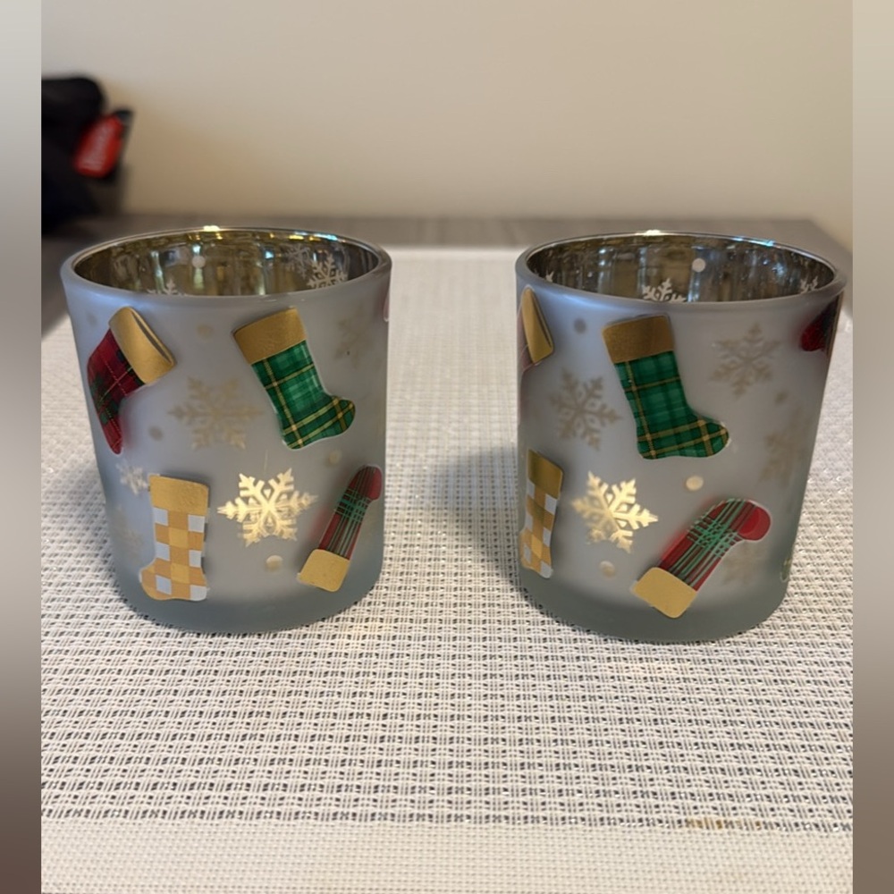 Yankee Candle Holiday Stocking Holders - Red, Green, Gold Accents
